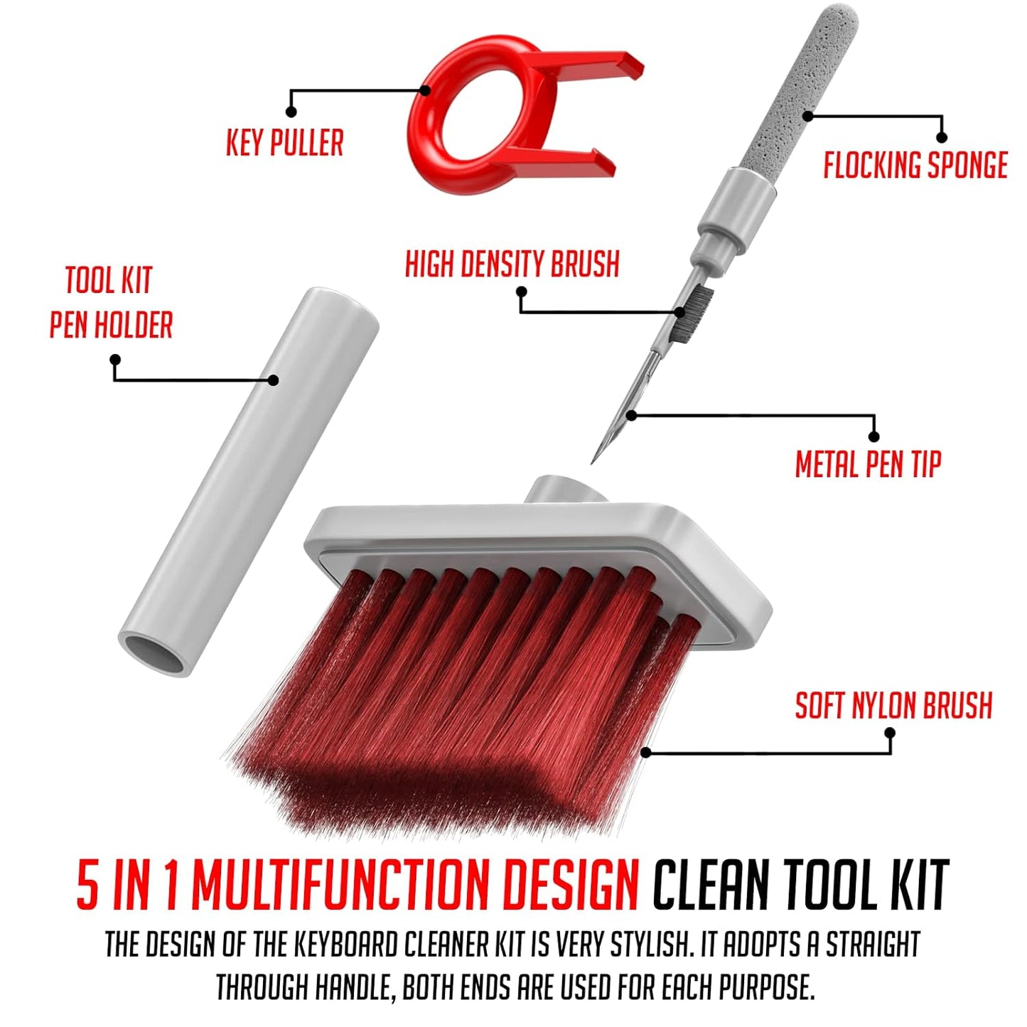 Lapster 5-in-1 Multi-Function Laptop Cleaning Brush/Keyboard Cleaning kit