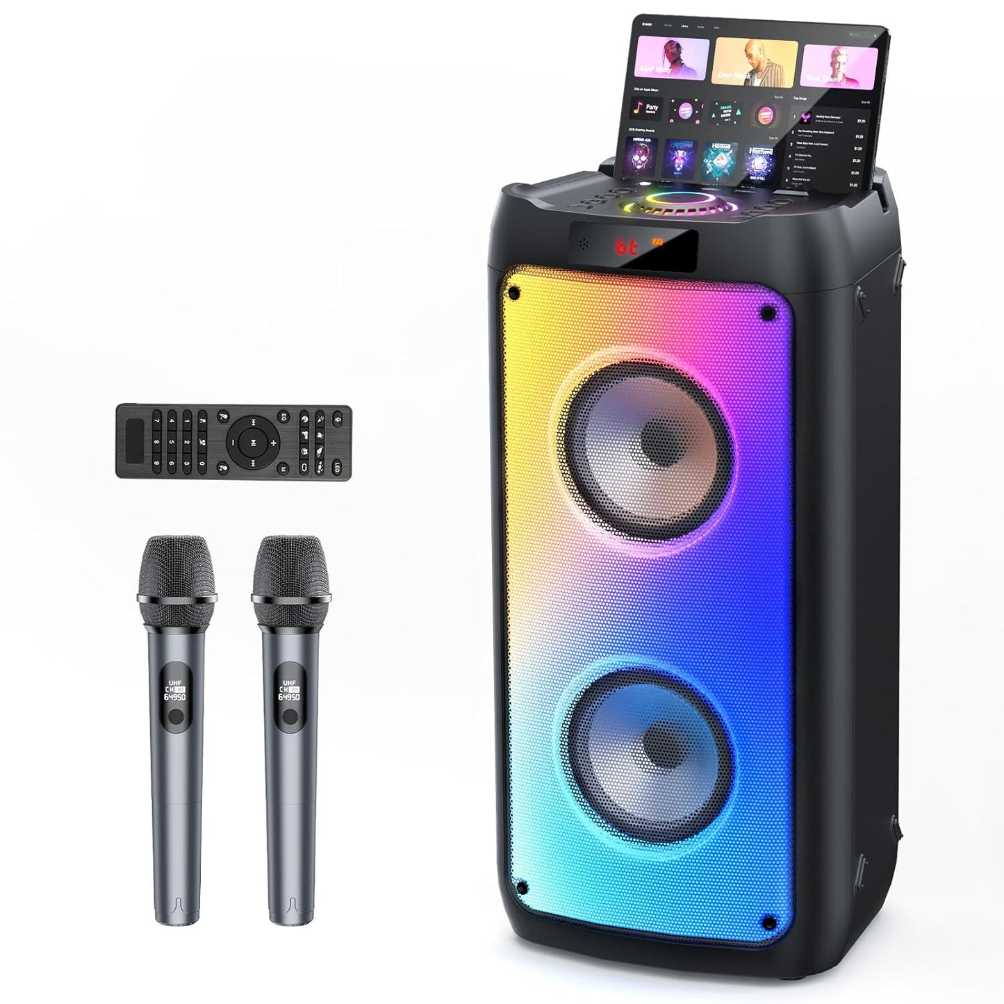 JYX Party Pop Speakers with 2 Wireless Microphones,